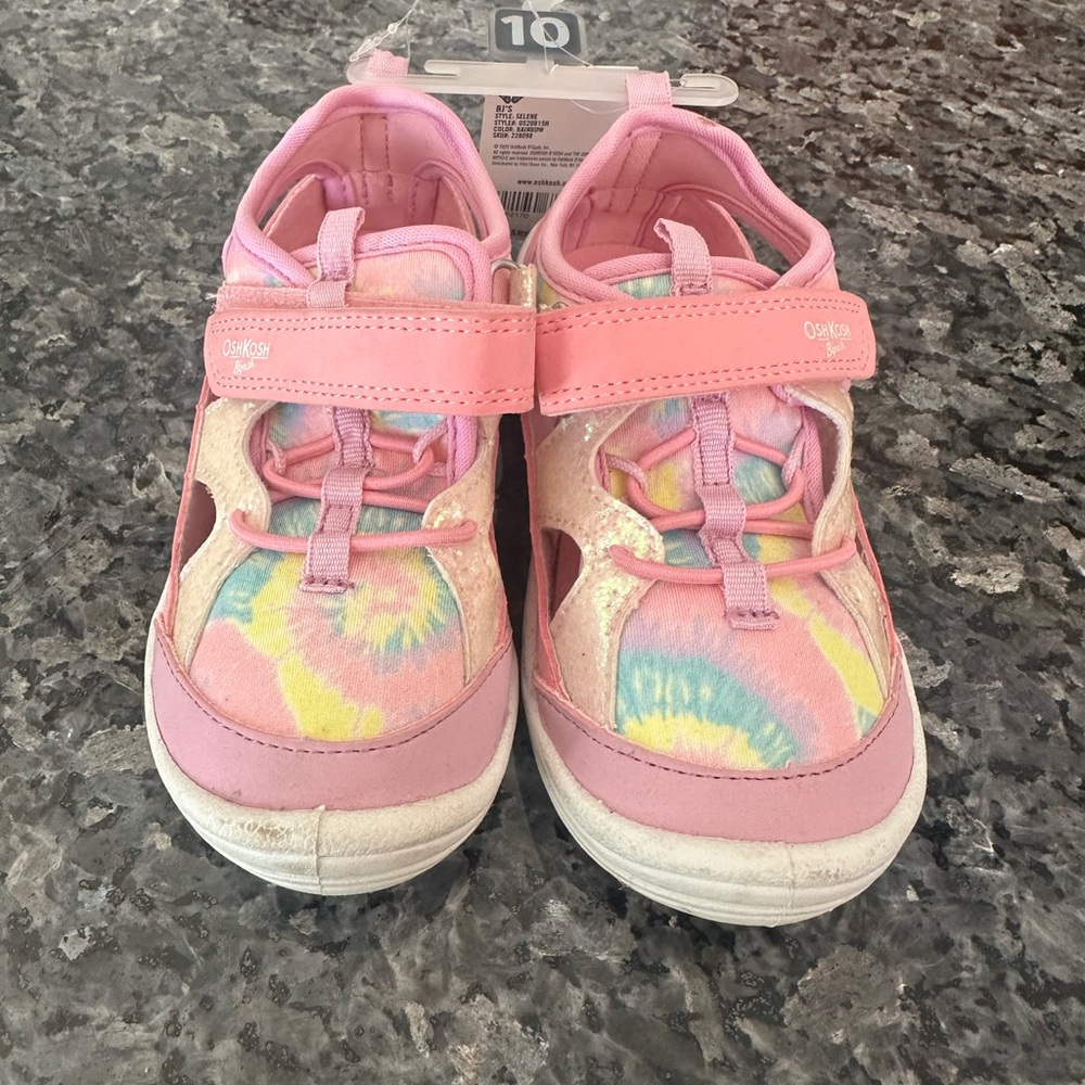 OshKosh B'gosh Pink and Yellow Kids Sneakers - Picture 2 of 4